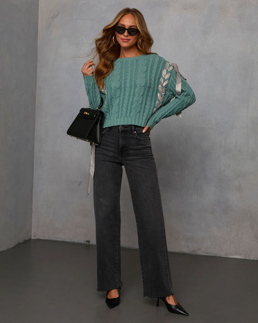 Maleena Braided Ribbon Sweater