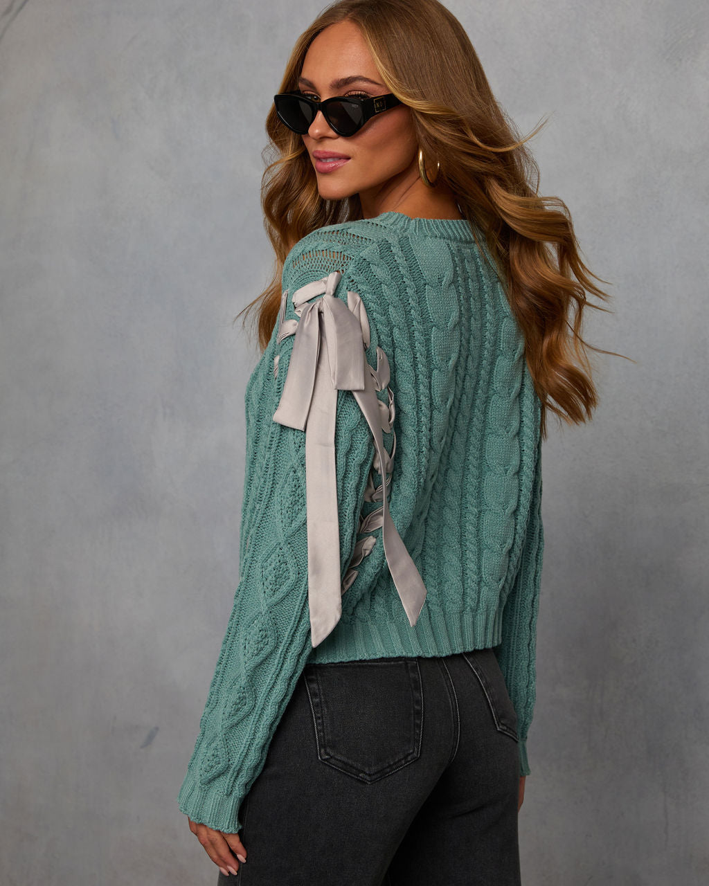 Maleena Braided Ribbon Sweater