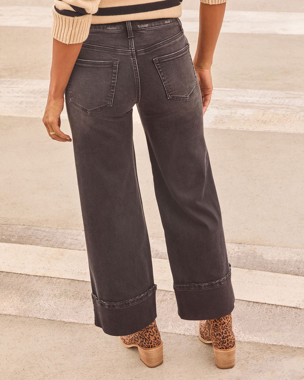 Stylist Stretch Wide Cuffed Jeans