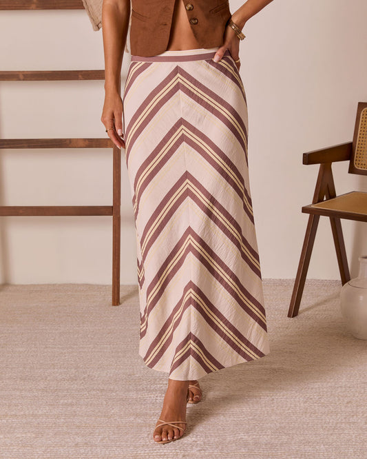 Tender Note Chevron Maxi Skirt