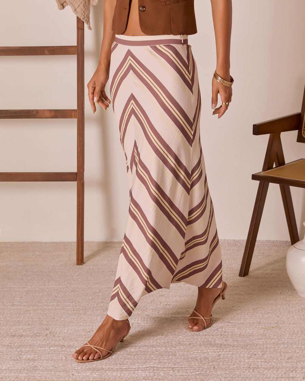 Tender Note Chevron Maxi Skirt