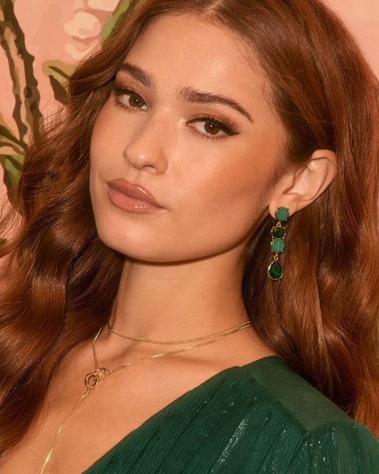 Midnight Toast Gemstone Drop Earrings