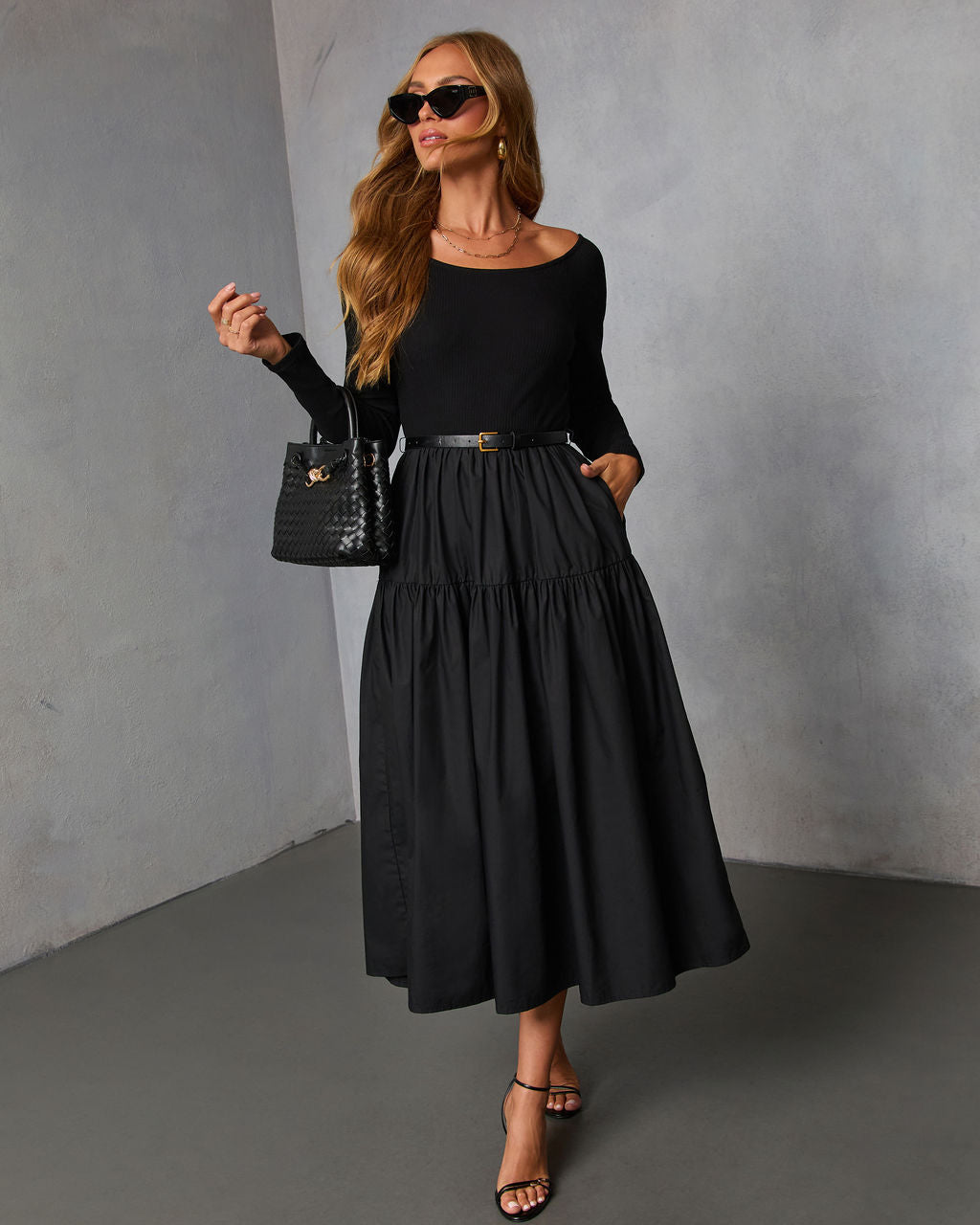 Fallow Field Belted Midi Dress