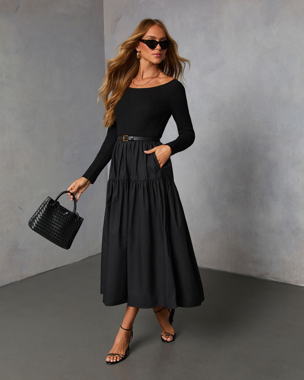 Fallow Field Belted Midi Dress