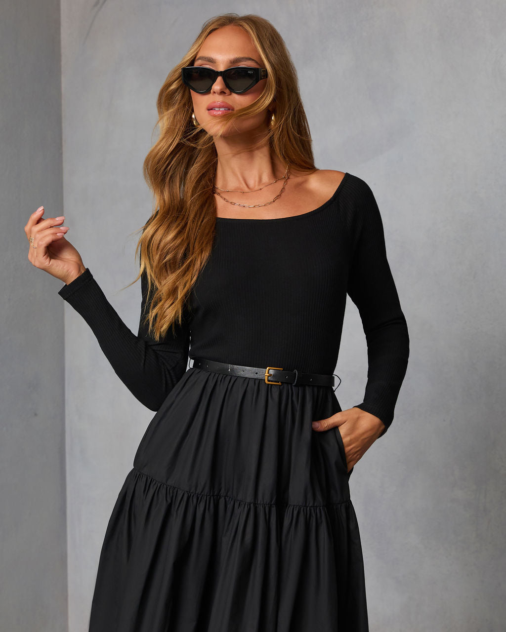 Fallow Field Belted Midi Dress