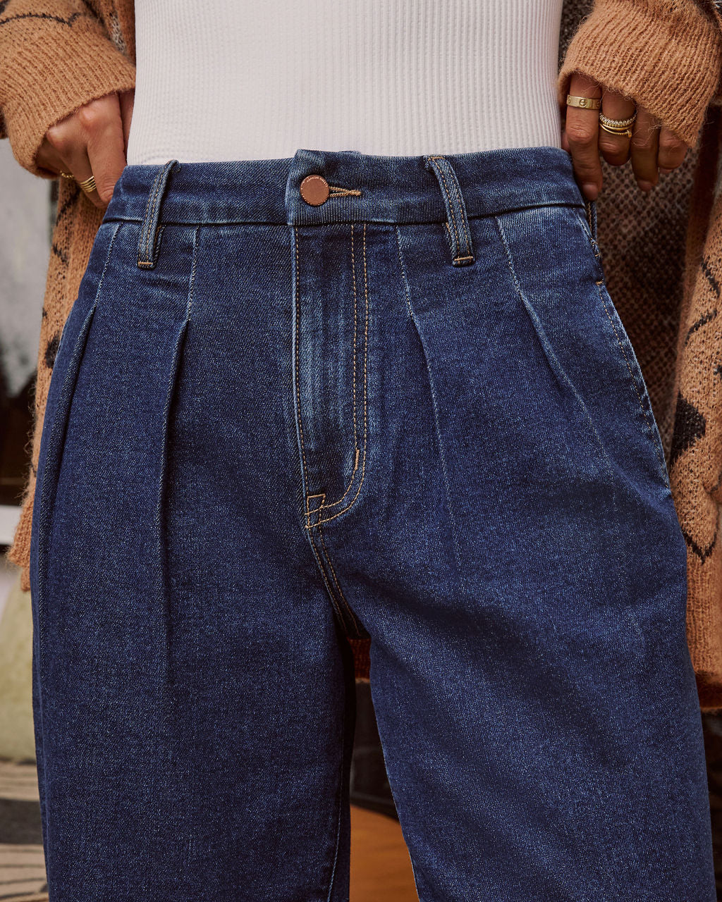 Ruey Pleated Stretch Denim Jeans