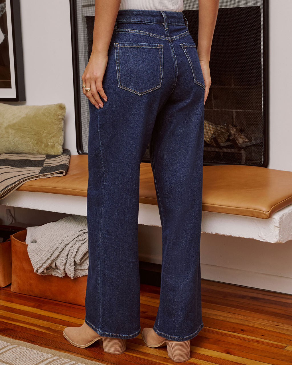 Ruey Pleated Stretch Denim Jeans