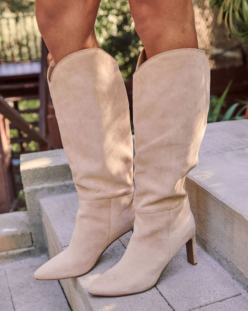 Honeyed Haze Suede Knee High Boots
