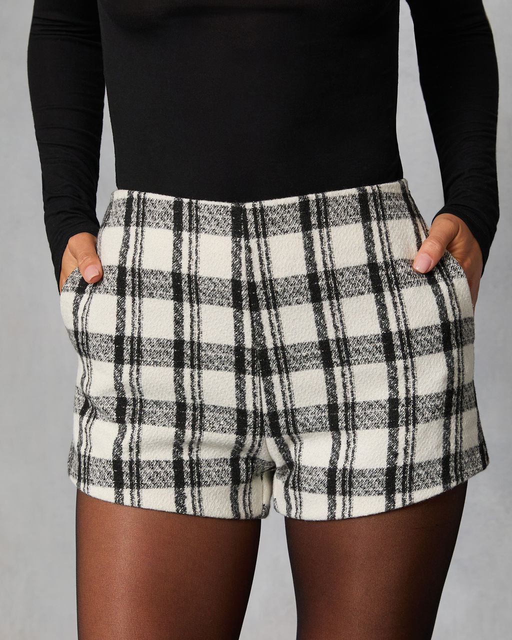 Arden Muse Plaid Tweed Shorts