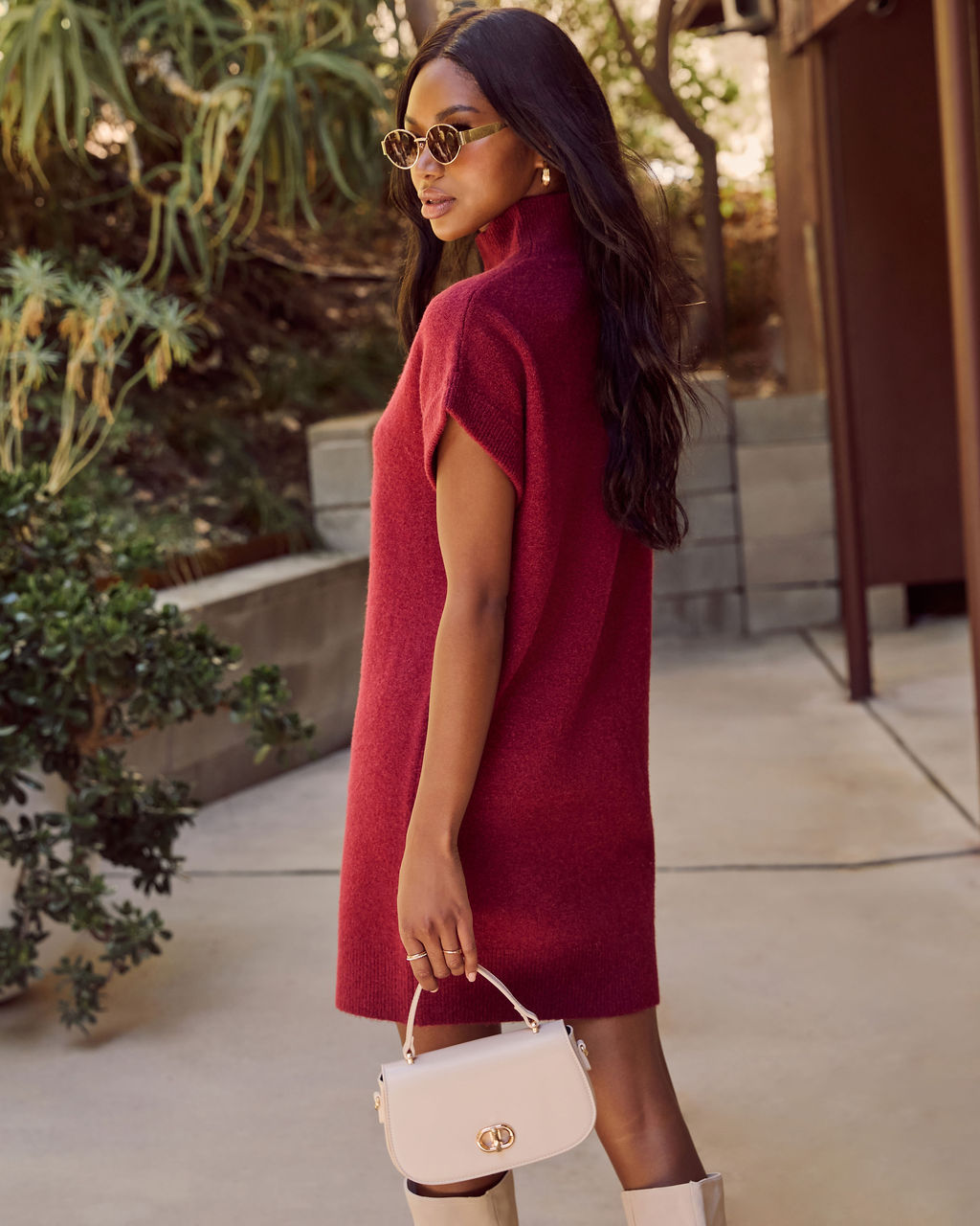 Roslie Shift Mini Sweater Dress
