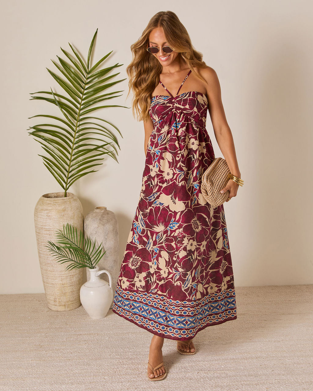 Sunset Tropics Empire Maxi Dress
