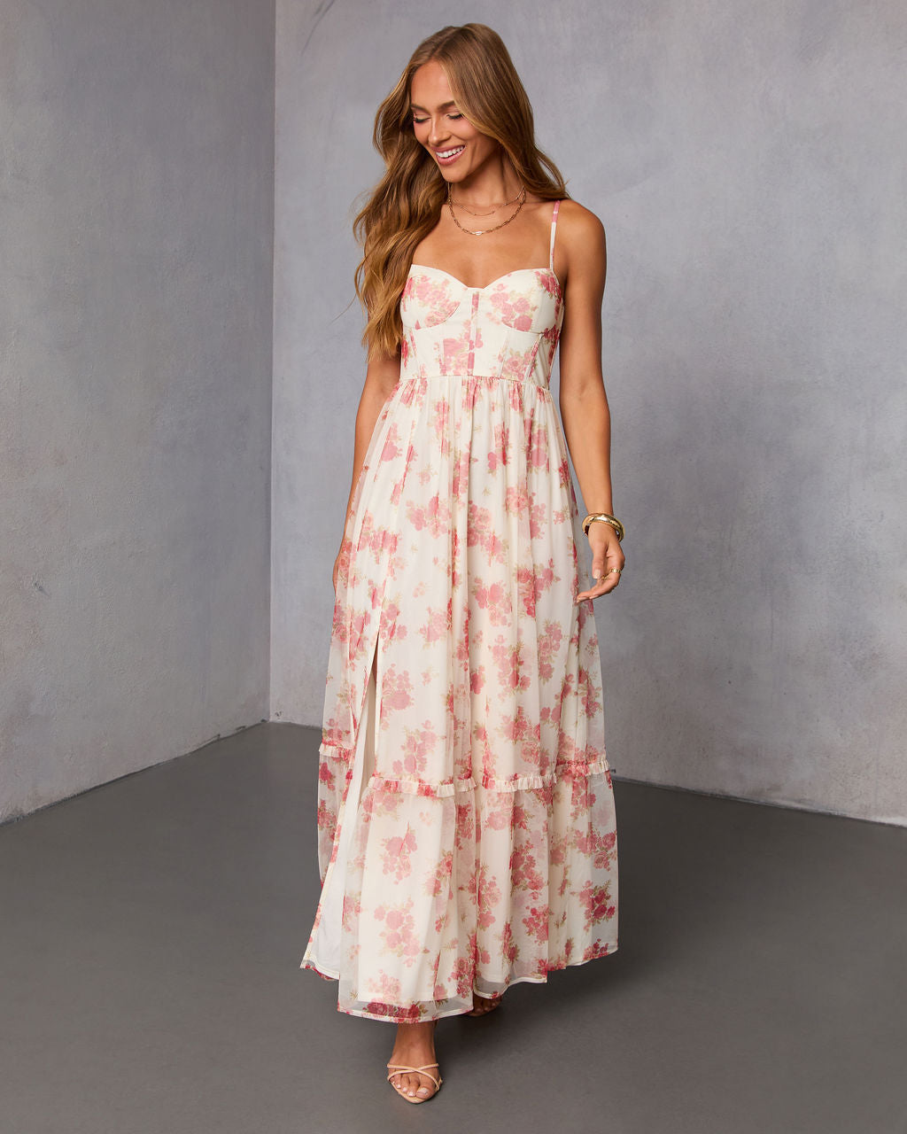 Harvest Bloom Corset Maxi Dress