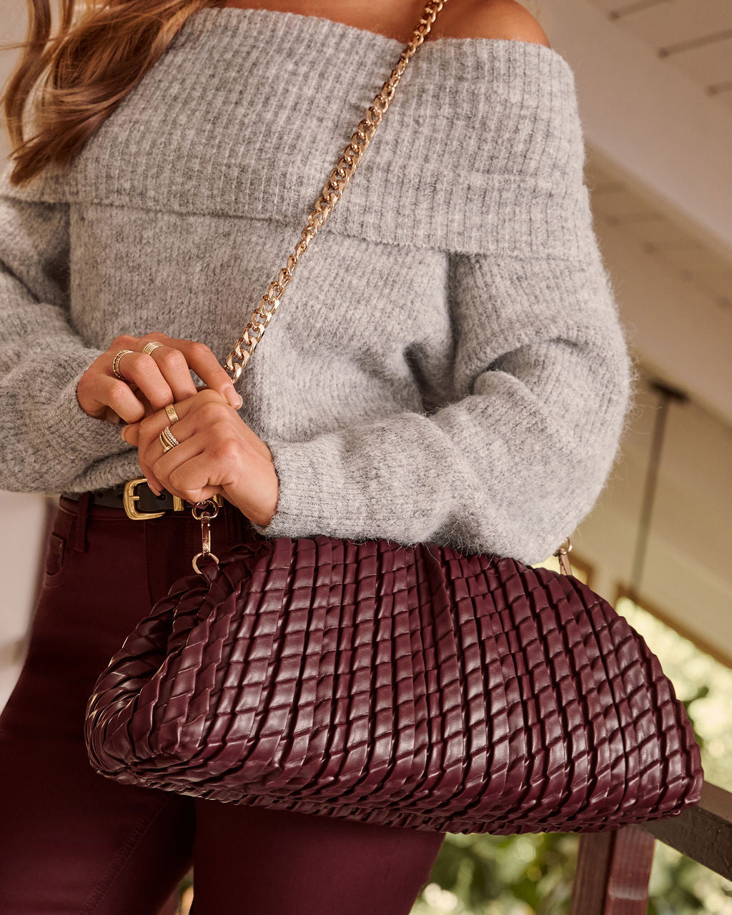 Dinner Guest Textured Pouch Clutch