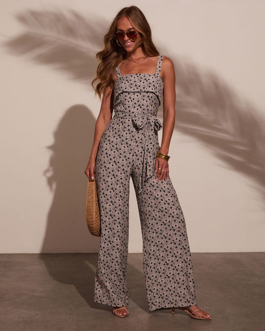 Cruise Escape Abstract Strapless Jumpsuit