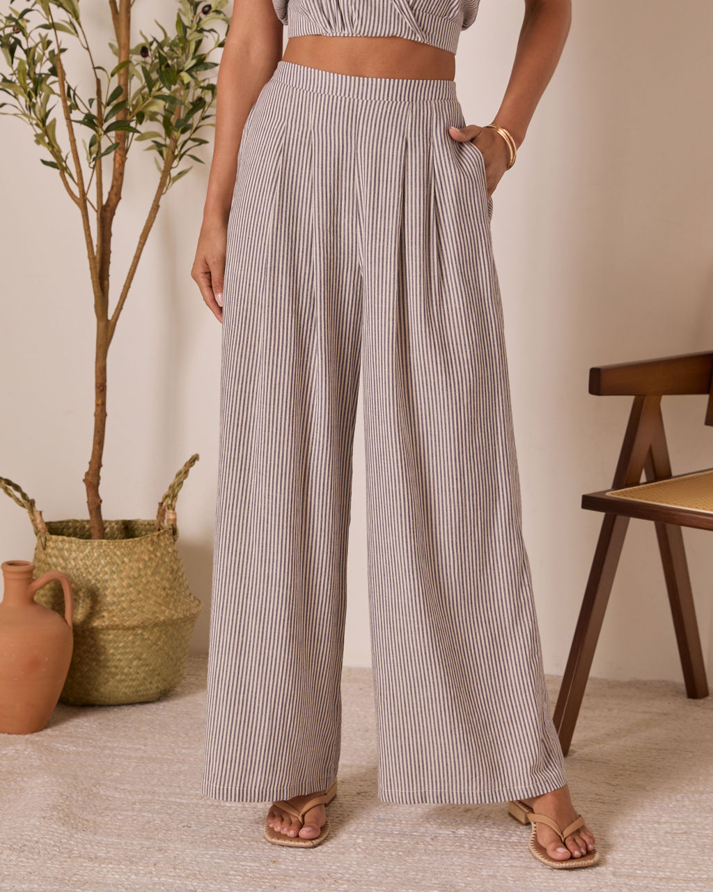 Thea High Rise Striped Pants