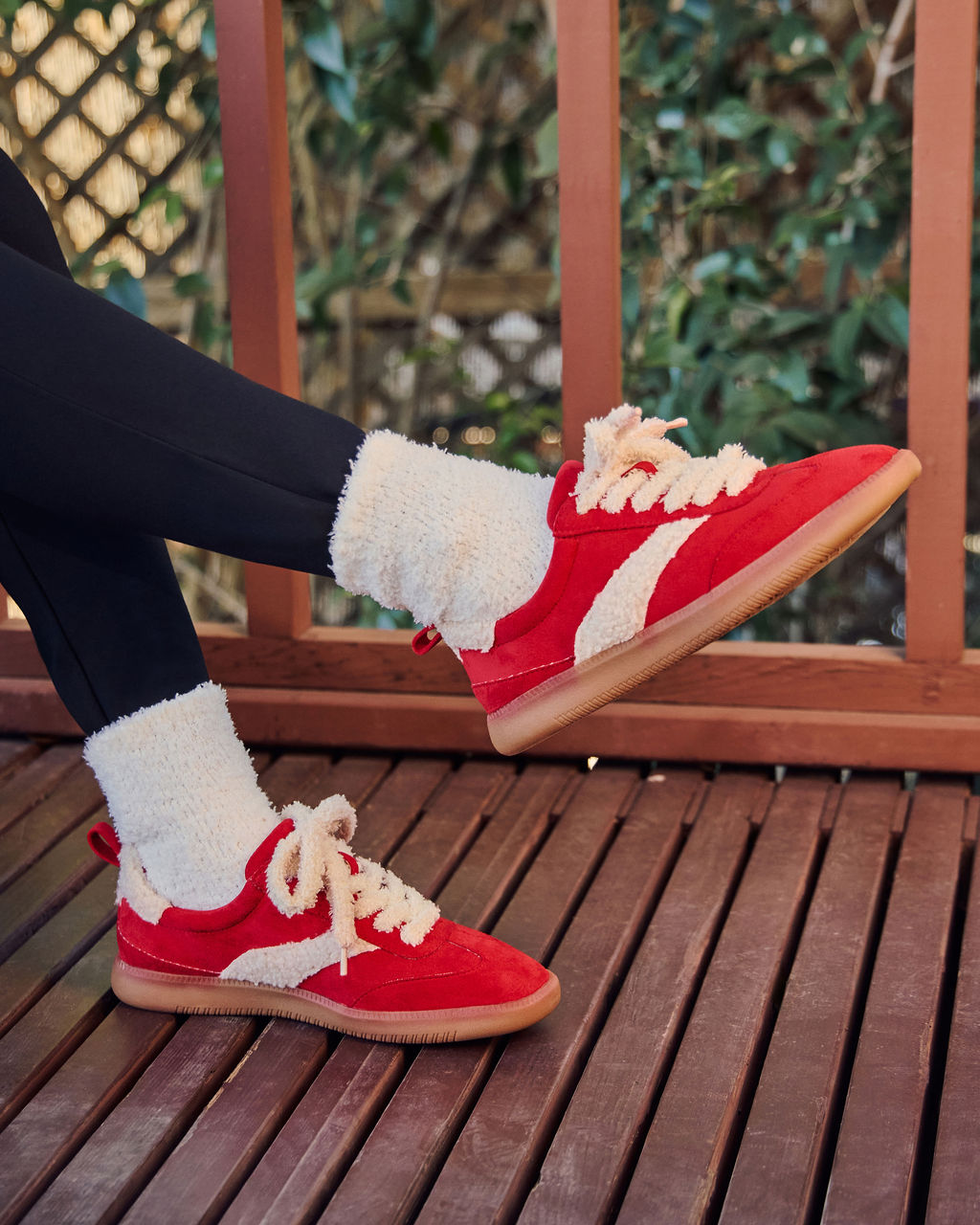 Chilled Rose Sherpa Trim Sneakers