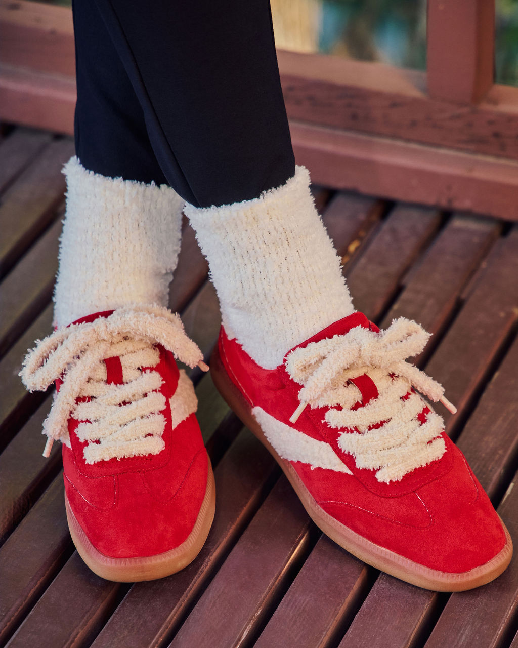 Chilled Rose Sherpa Trim Sneakers