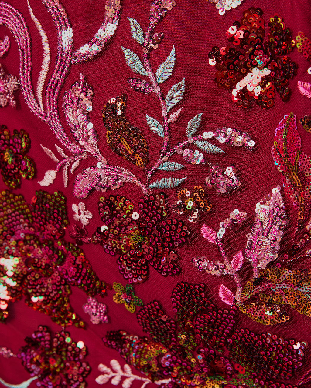 Garden Drop Sequin Embellished Mini Skirt