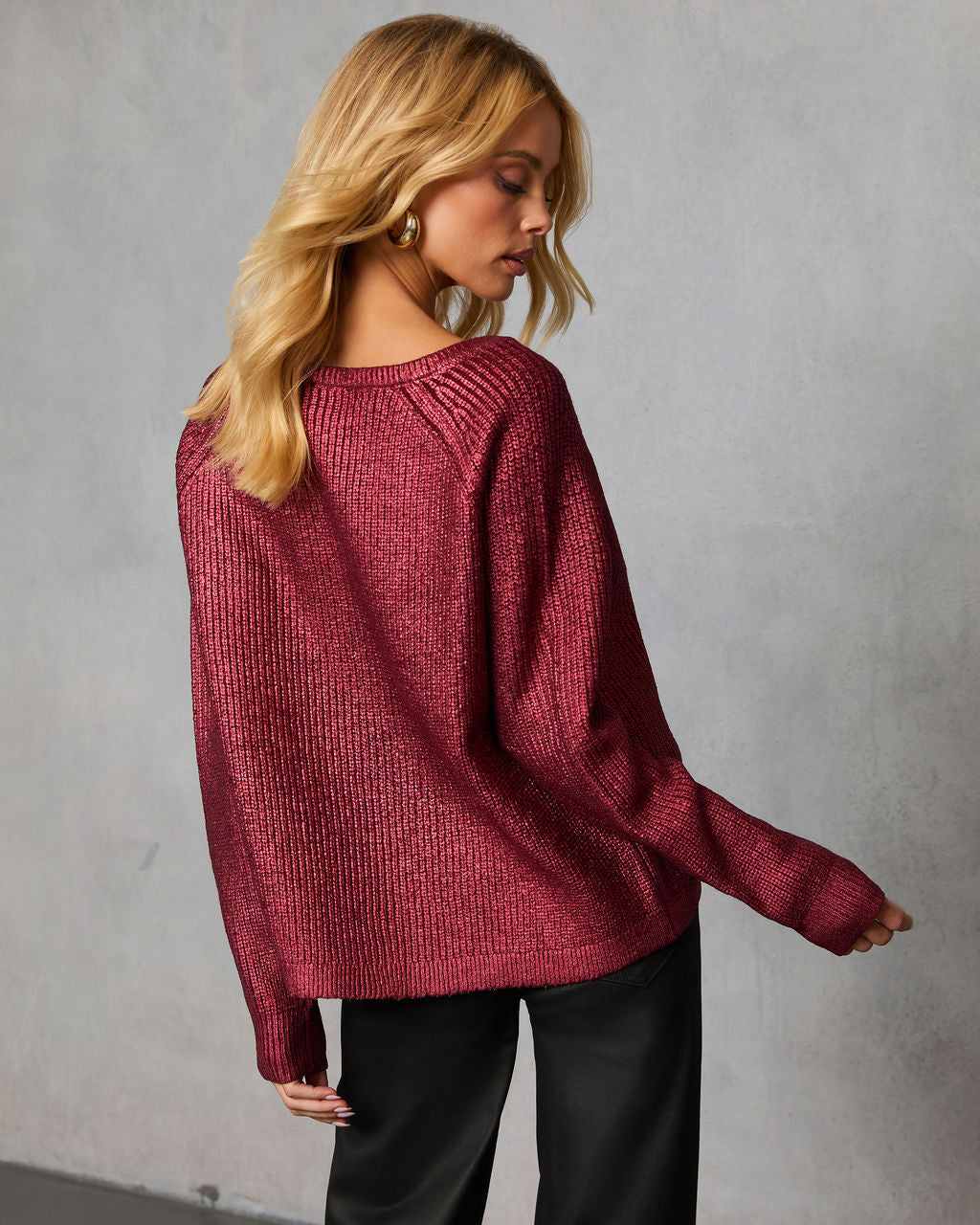 Elzah Ribbed Metallic Sweater