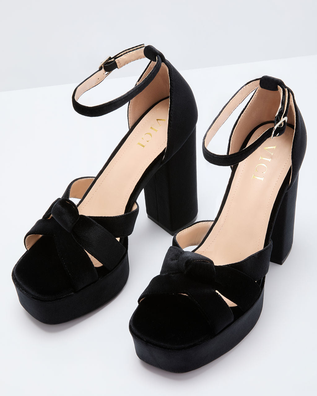 Evening Proper Velvet Platform Heels