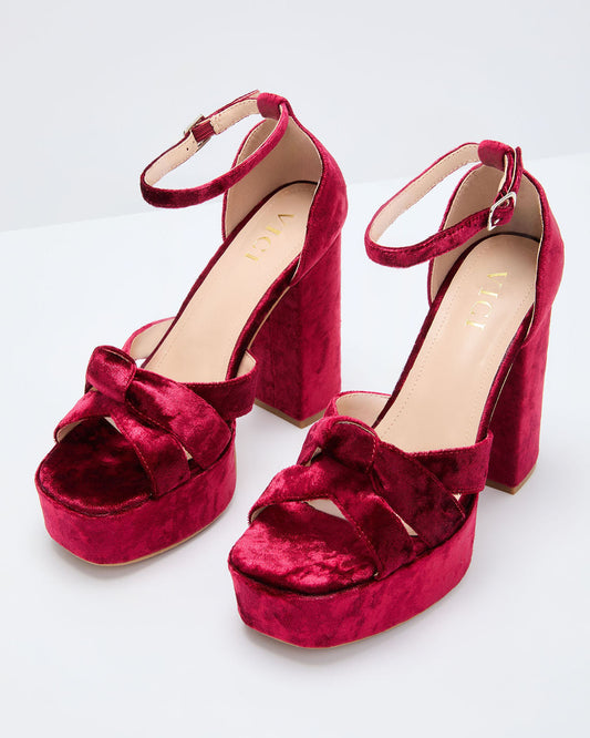 Evening Proper Velvet Platform Heels
