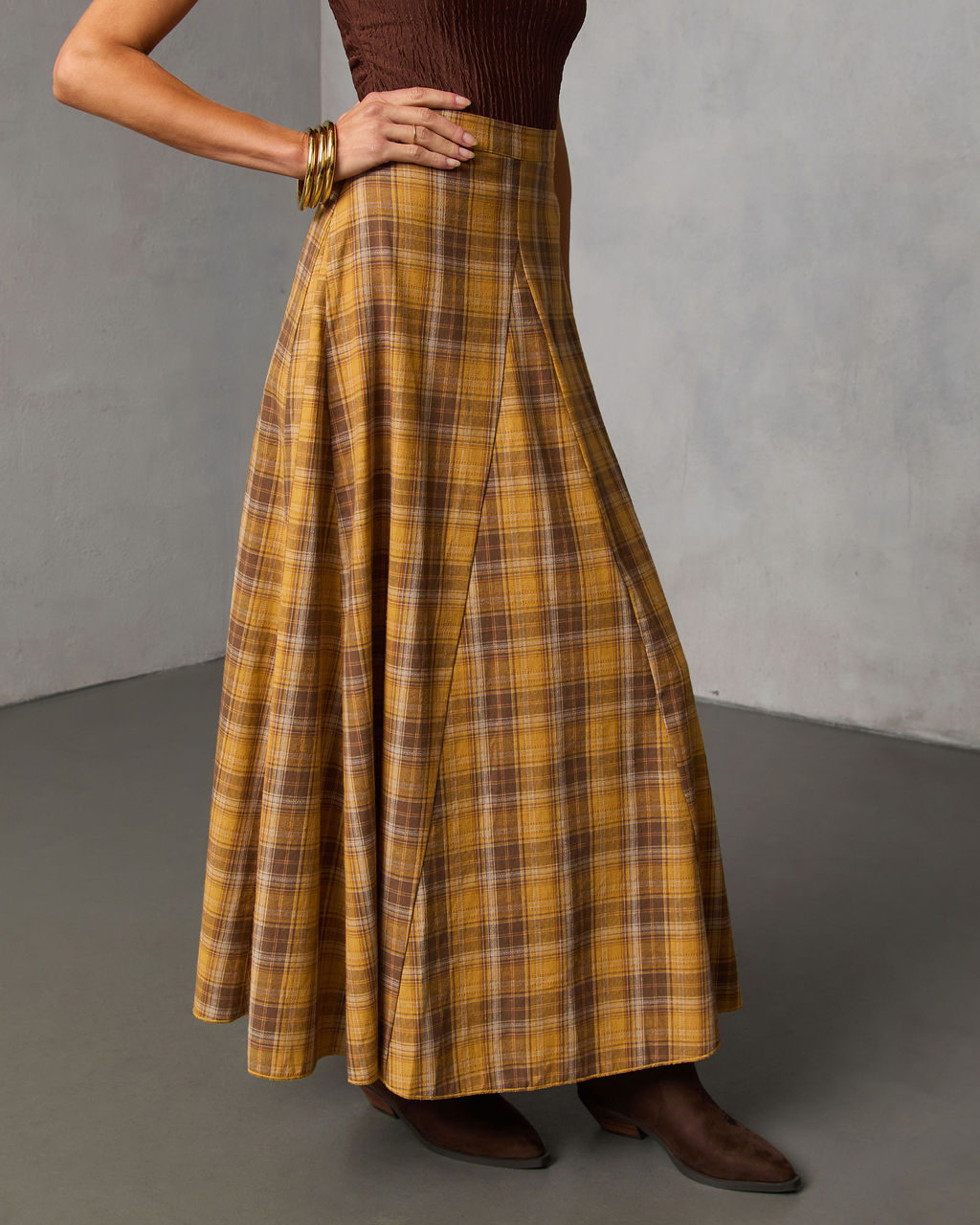 Faylen Plaid Maxi Skirt
