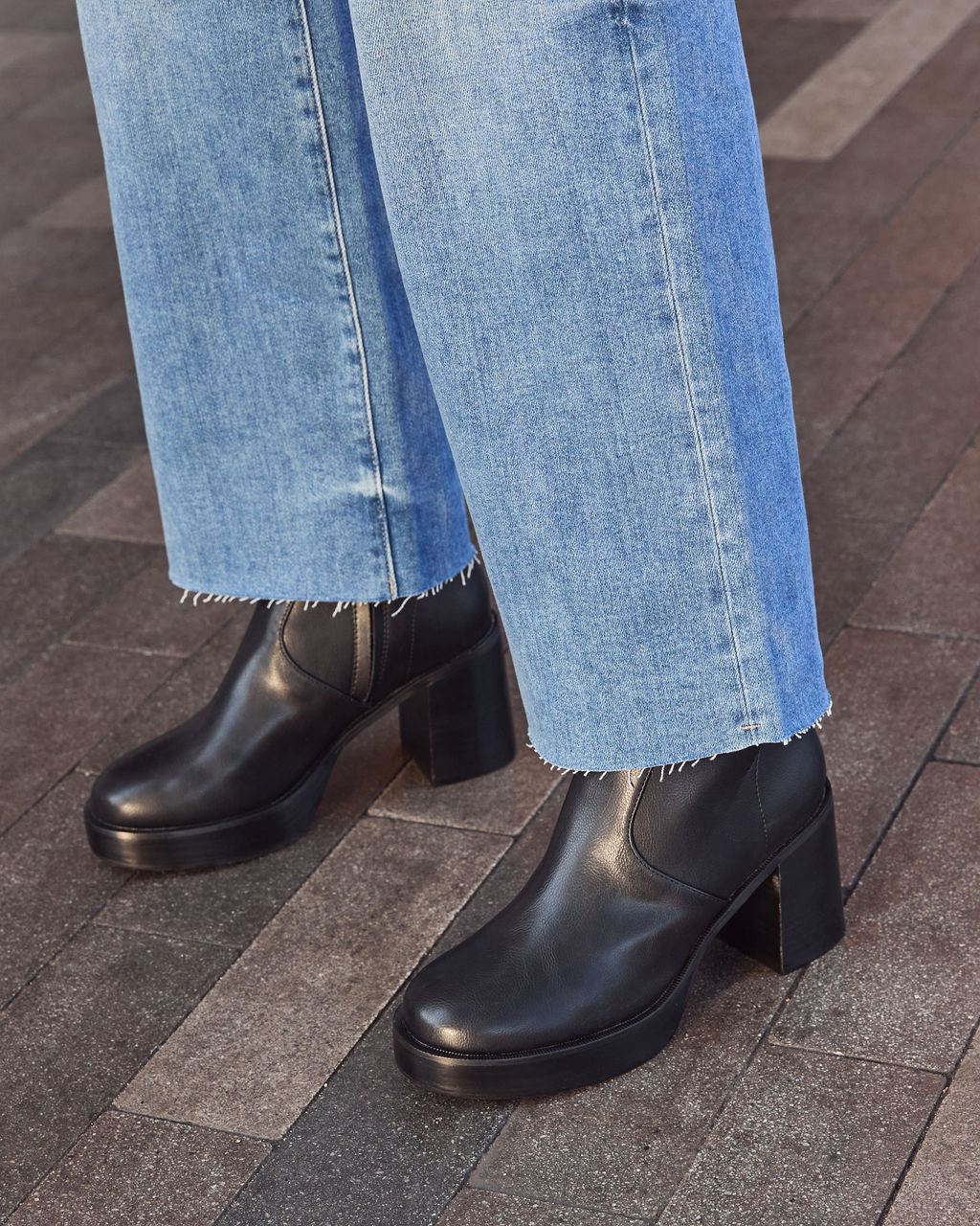 Roem Leather Platform Ankle Booties