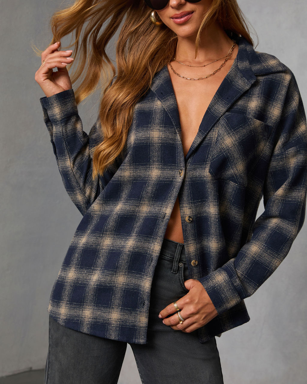 Honeyed Sunlight Plaid Shirt Jacket
