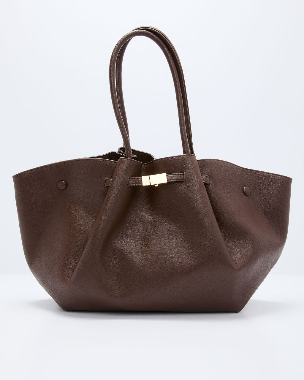 Delena Buckle Faux Leather Tote Bag