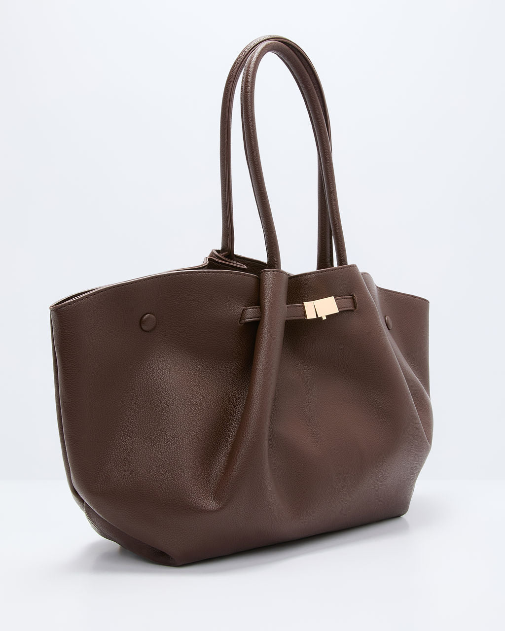 Delena Buckle Faux Leather Tote Bag