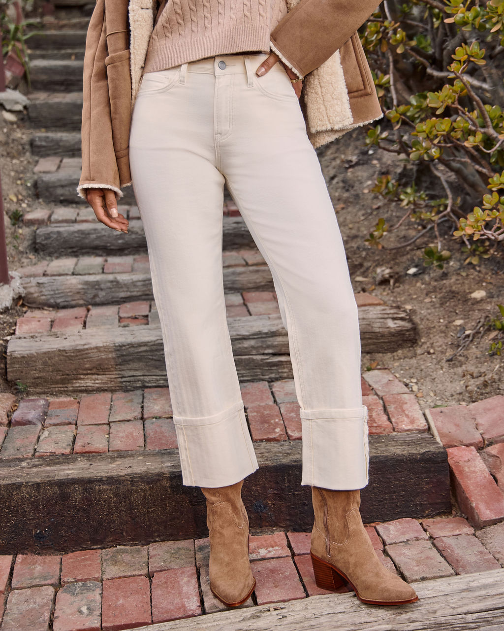 Reilia Cuffed Stretch Straight Leg Jeans