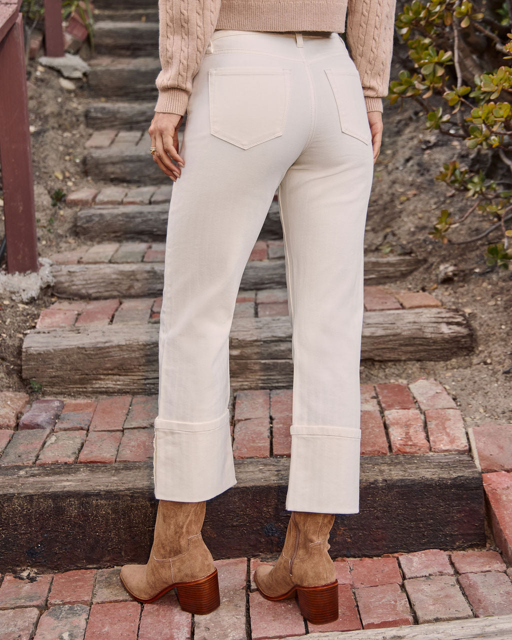 Reilia Cuffed Stretch Straight Leg Jeans