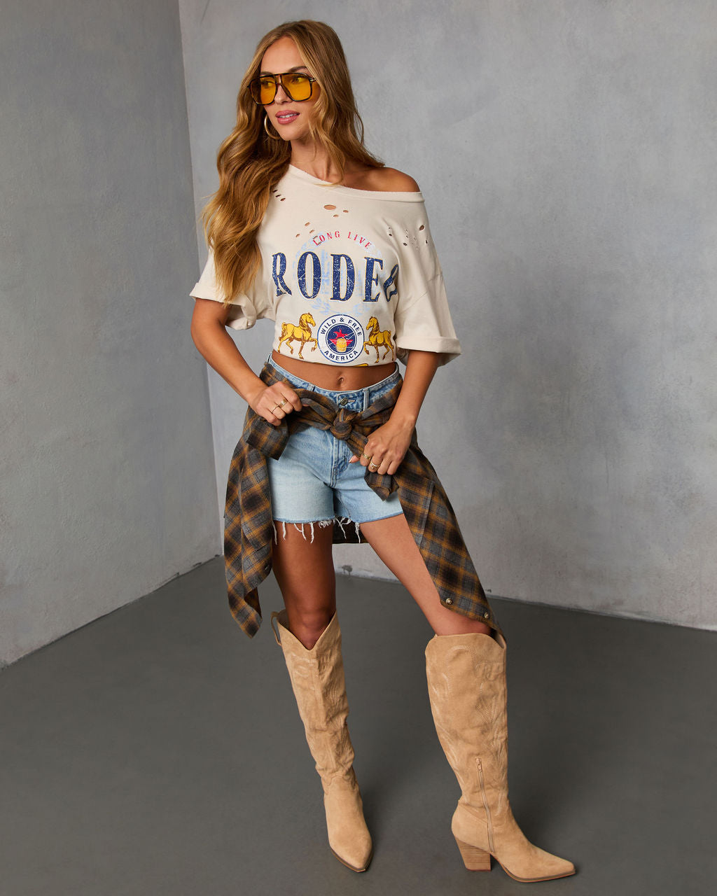 Long Live Rodeo Distressed Oversized Graphic Tee