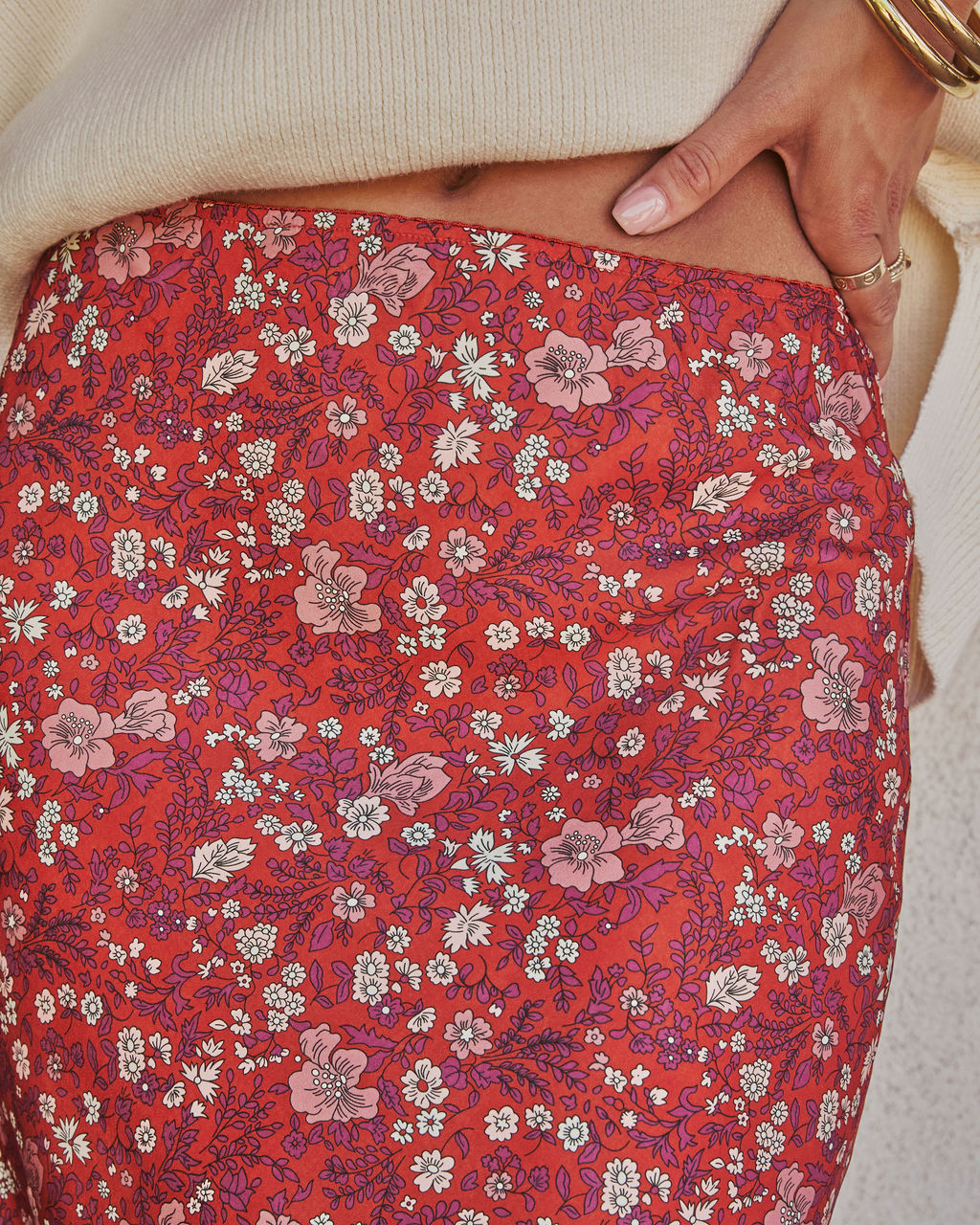 Warm Fade Printed Maxi Skirt