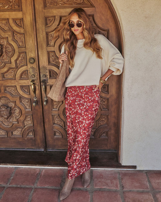 Warm Fade Printed Maxi Skirt