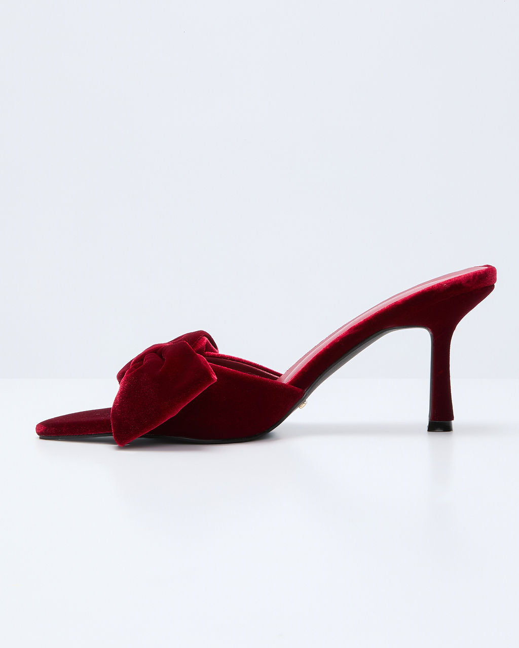 Jingle Drop Velvet Bow Mules