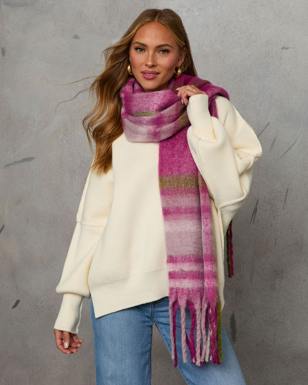 Autumnal Large Plaid Blanket Scarf