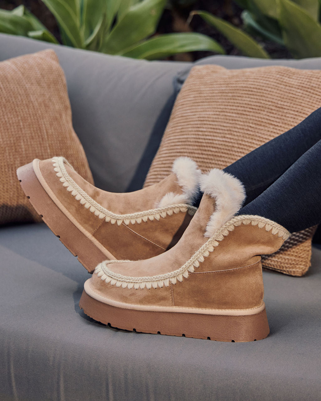 Joppie Faux Suede Fur Lined Booties