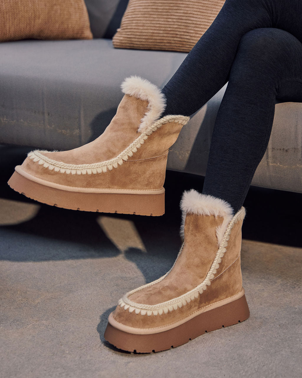 Joppie Faux Suede Fur Lined Booties