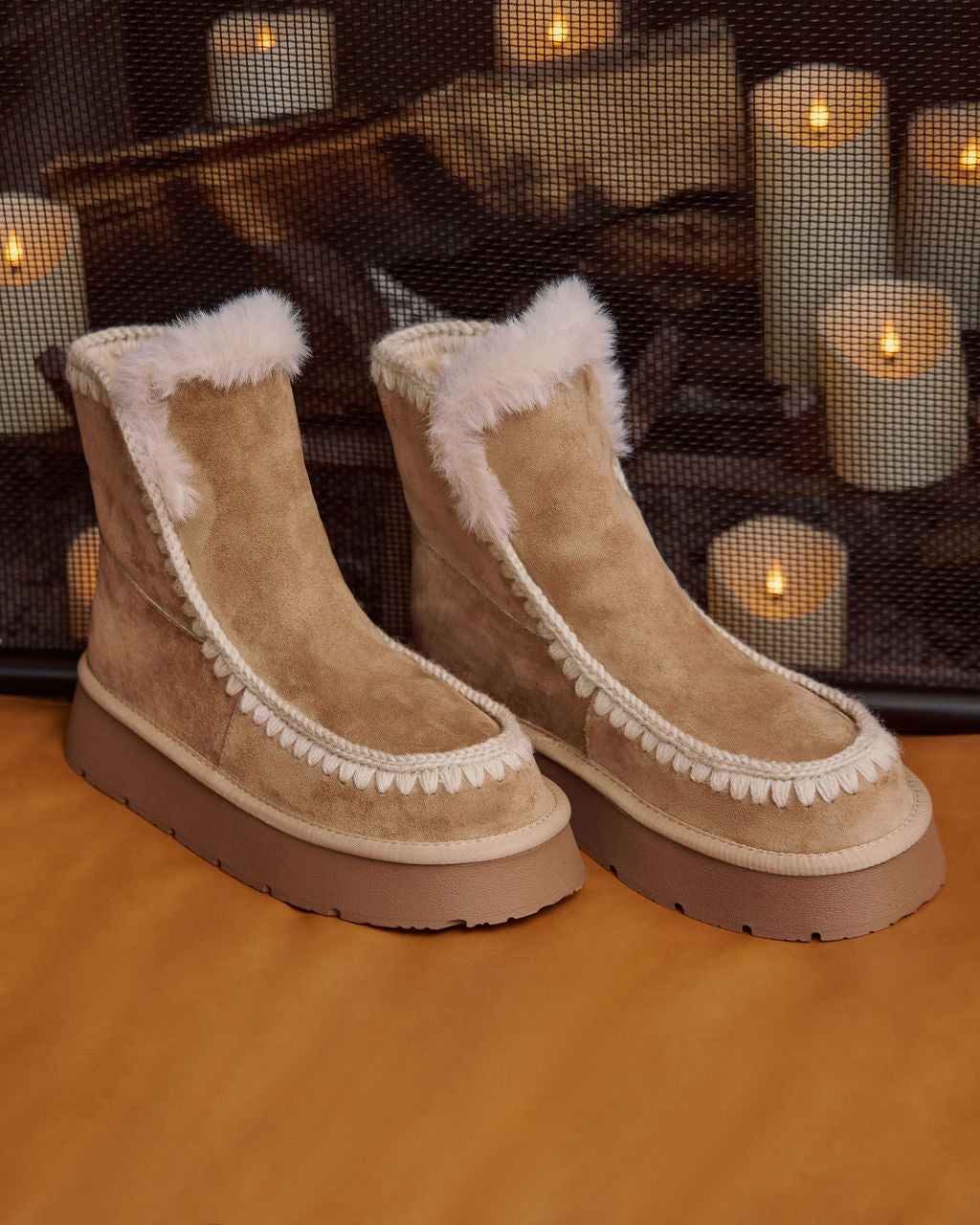 Joppie Faux Suede Fur Lined Booties