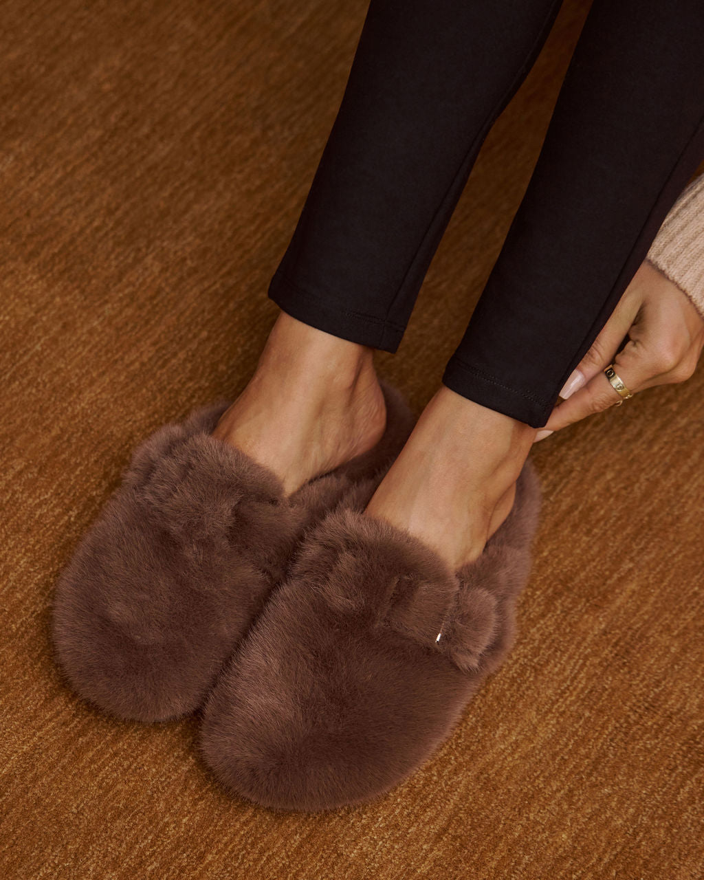 Snowfall Secrets Faux Fur Mules