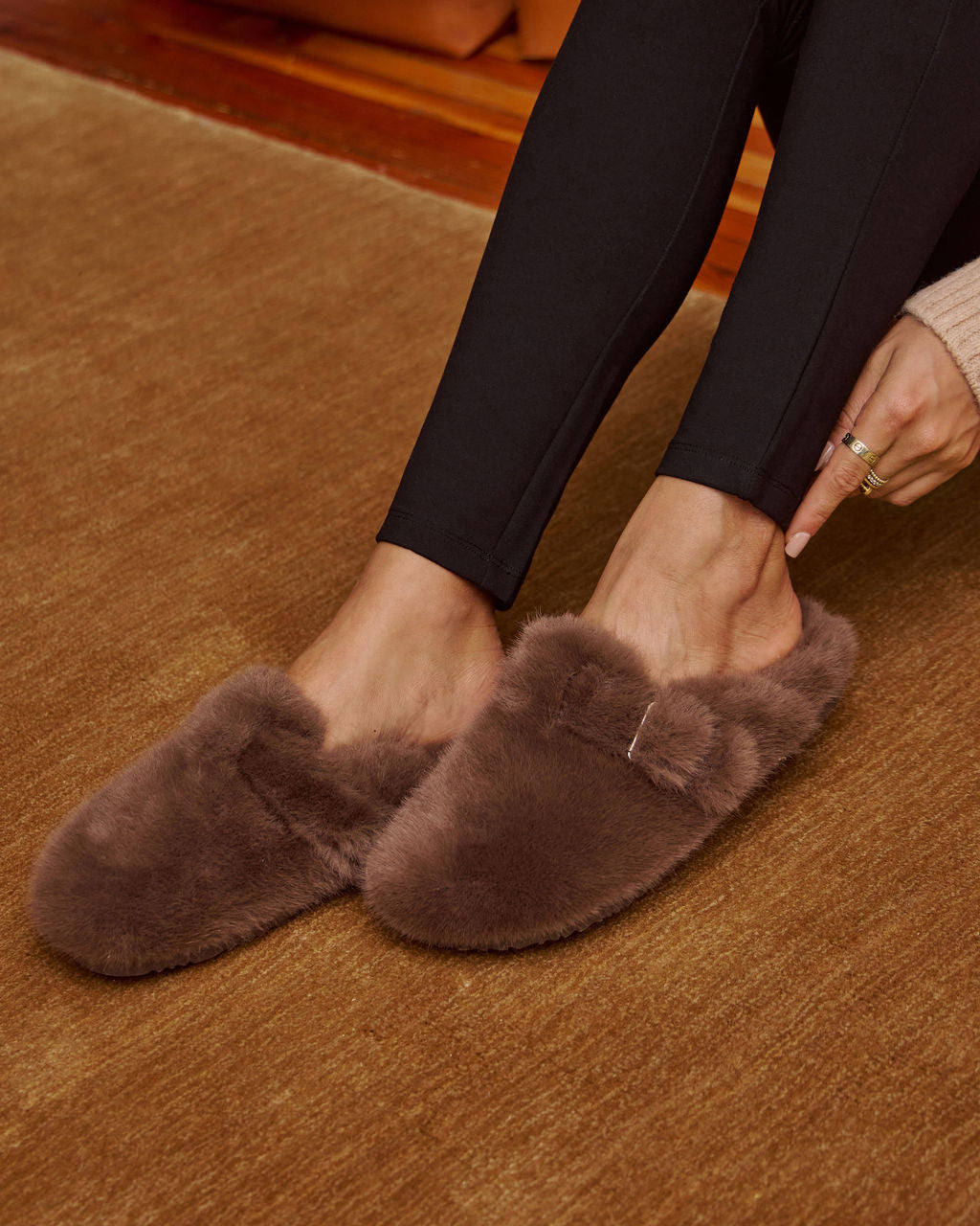 Snowfall Secrets Faux Fur Mules