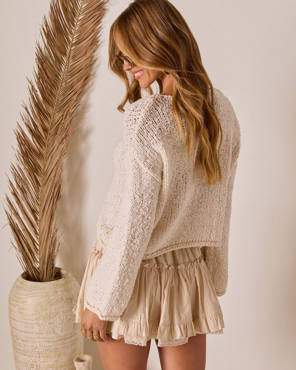Whispering Palms Open Knit Sweater