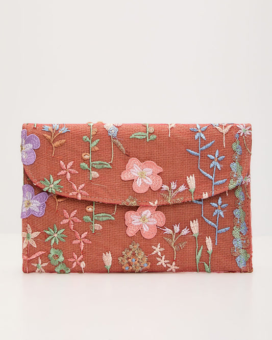 Roseanna Embroidered Foldover Clutch