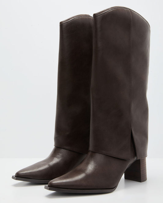 Brunelle Leather Foldover Boots