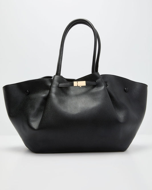 Delena Buckle Faux Leather Tote Bag