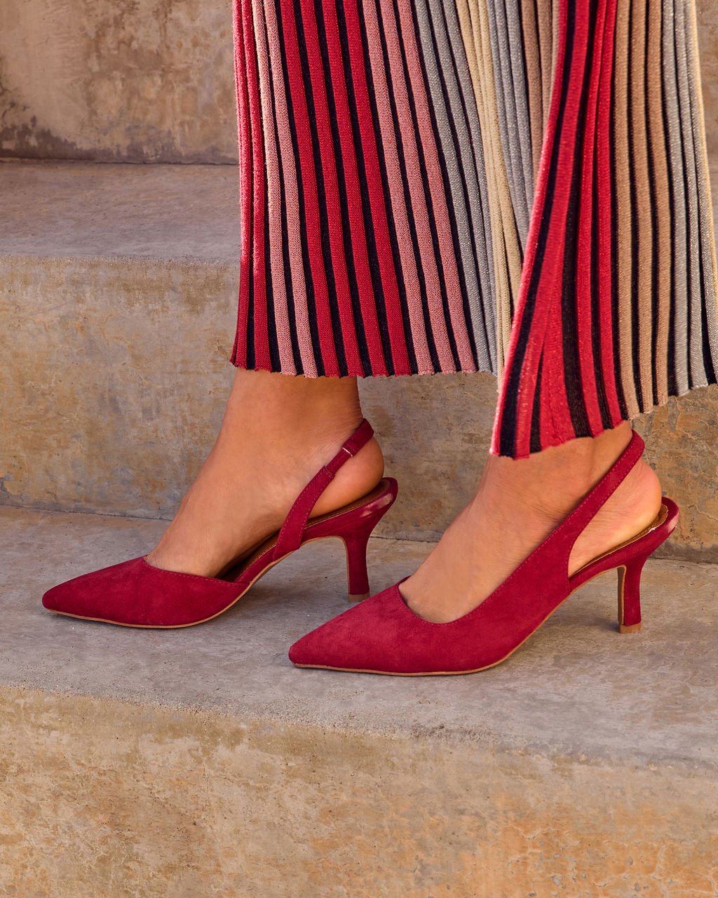 Kessie Suede Slingback Heels