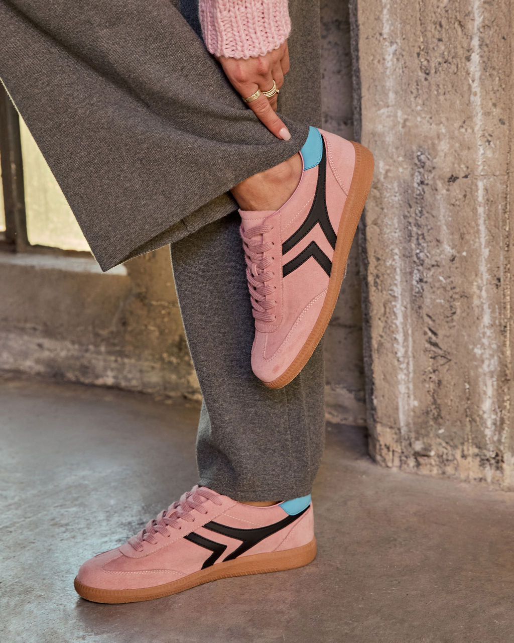 Lorilai Faux Suede Lace Up Sneakers