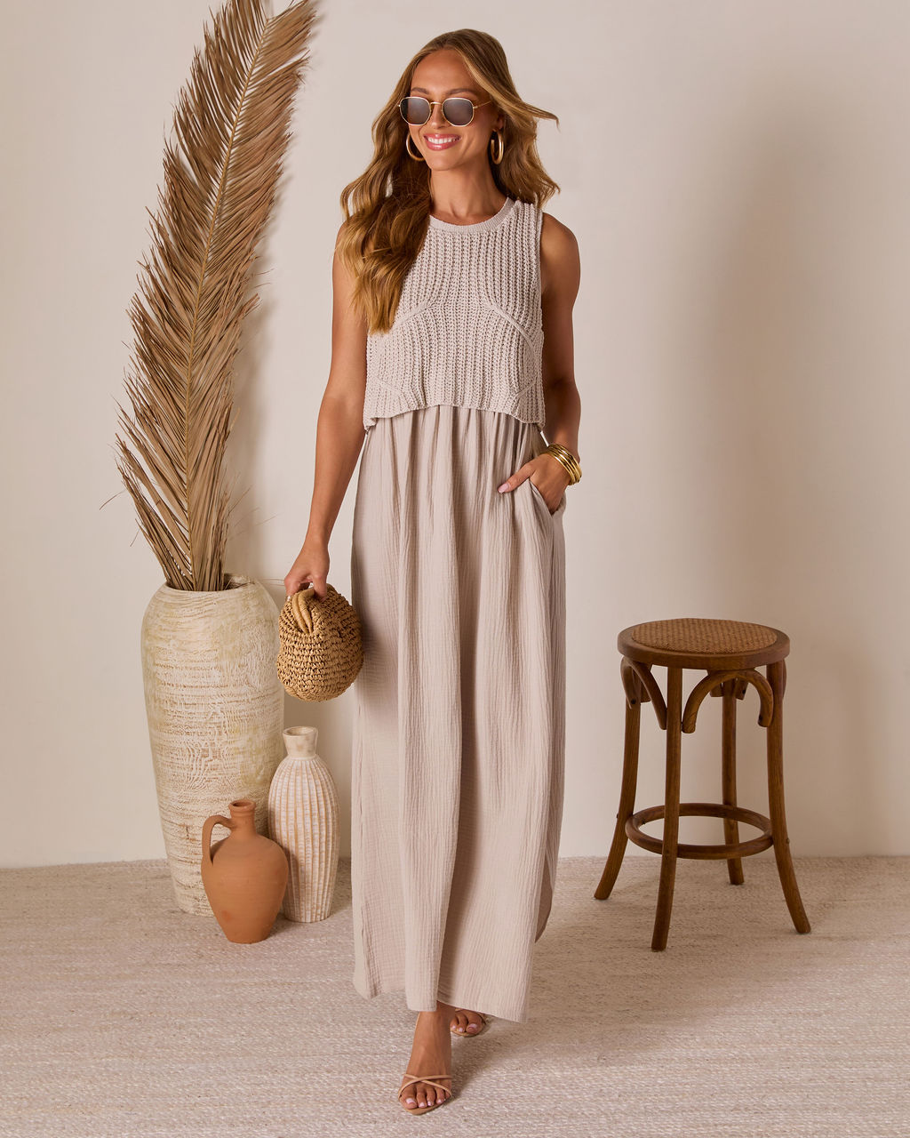 Saltwoven Crochet Bodice Maxi Dress