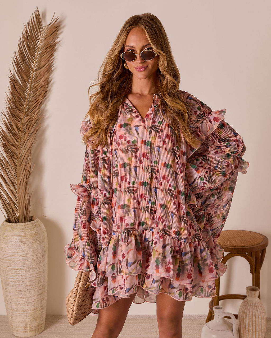 Melodic Ruffle Mini Dress